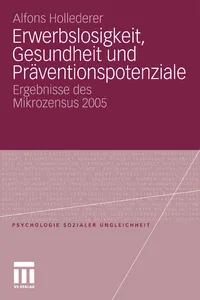 Erwerbslosigkeit, Gesundheit und Präventionspotenziale_cover
