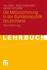 Die Mitbestimmung in der Bundesrepublik Deutschland_cover
