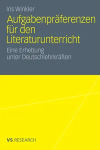 Aufgabenpräferenzen für den Literaturunterricht_cover