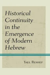 Historical Continuity in the Emergence of Modern Hebrew_cover