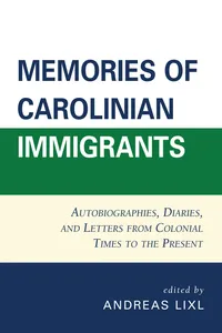 Memories of Carolinian Immigrants_cover