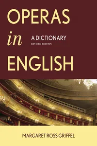 Operas in English: A Dictionary_cover