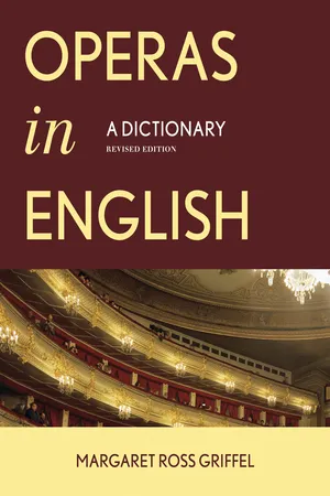 Operas in English: A Dictionary