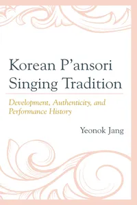 Korean P'ansori Singing Tradition_cover