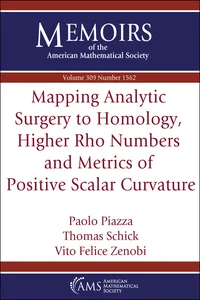 Mapping Analytic Surgery to Homology, Higher Rho Numbers and Metrics of Positive Scalar Curvature