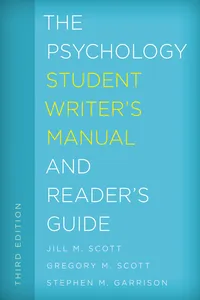 The Psychology Student Writer's Manual and Reader's Guide_cover