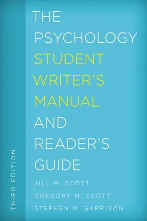 The Psychology Student Writer's Manual and Reader's Guide