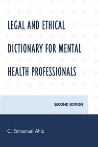 Legal and Ethical Dictionary for Mental Health Professionals_cover