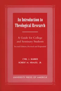 An Introduction To Theological Research_cover