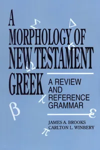A Morphology of New Testament Greek_cover