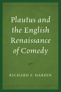 Plautus and the English Renaissance of Comedy_cover
