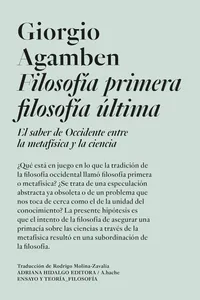 Filosofía primera filosofía última_cover