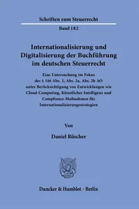 Internationalisierung und Digitalisierung der Buchführung im deutschen Steuerrecht._cover