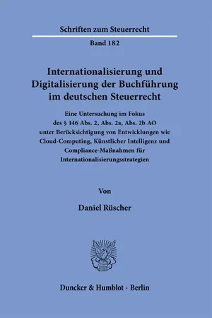 Internationalisierung und Digitalisierung der Buchführung im deutschen Steuerrecht.