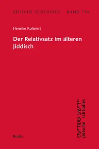 Der Relativsatz im älteren Jiddisch_cover