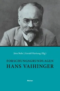 Forschungsgrundlagen Hans Vaihinger_cover