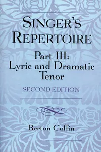 The Singer's Repertoire, Part III_cover