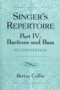 The Singer's Repertoire, Part IV_cover