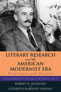 Literary Research and the American Modernist Era_cover