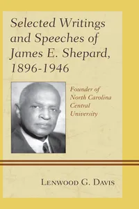 Selected Writings and Speeches of James E. Shepard, 1896–1946_cover