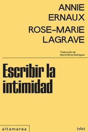 Escribir la intimidad