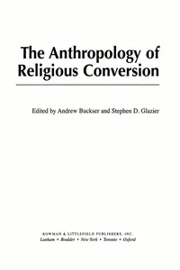 The Anthropology of Religious Conversion_cover