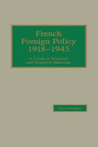 French Foreign Policy 1918-1945_cover