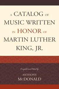 A Catalog of Music Written in Honor of Martin Luther King Jr._cover