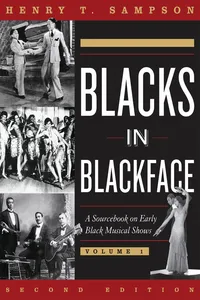 Blacks in Blackface: A Sourcebook on Early Black Musical Shows_cover