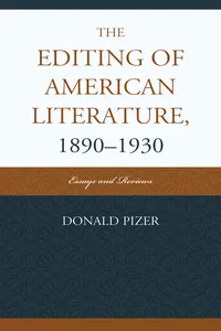 The Editing of American Literature, 1890-1930_cover