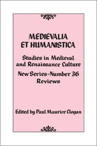 Medievalia et Humanistica, No. 36_cover