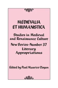 Medievalia et Humanistica, No. 37_cover