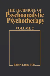 Technique of Psychoanalytic Psychotherapy Vol. II_cover