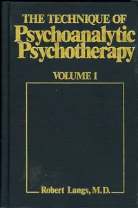 The Technique of Psychoanalytic Psychotherapy_cover