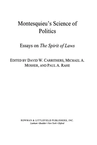 Montesquieu's Science of Politics_cover