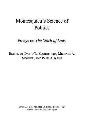 Montesquieu's Science of Politics