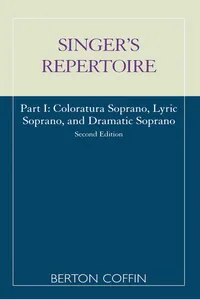 The Singer's Repertoire, Part I_cover