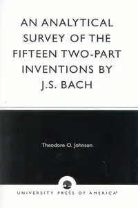 An Analytical Survey of the Fifteen Two-Part Inventions by J. S. Bach_cover