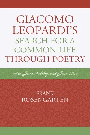 Giacomo Leopardi’s Search For a Common Life Through Poetry