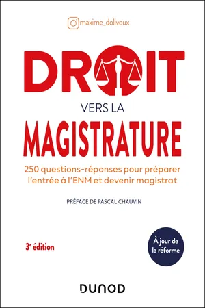 Droit vers la magistrature - 3e éd.