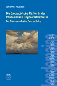 Die biographische Fiktion in der französischen Gegenwartsliteratur_cover