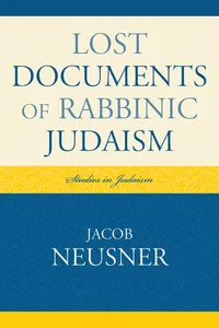 Lost Documents of Rabbinic Judaism_cover