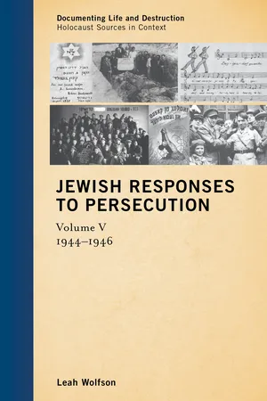 Jewish Responses to Persecution: 1944–1946