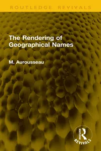 The Rendering of Geographical Names