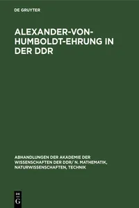 Alexander-von-Humboldt-Ehrung in der DDR_cover