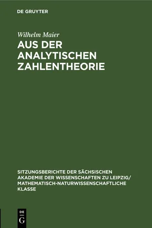 Aus der analytischen Zahlentheorie