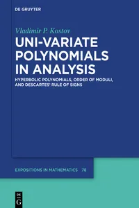 Uni-variate Polynomials in Analysis_cover