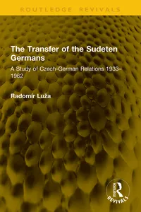 The Transfer of the Sudeten Germans_cover