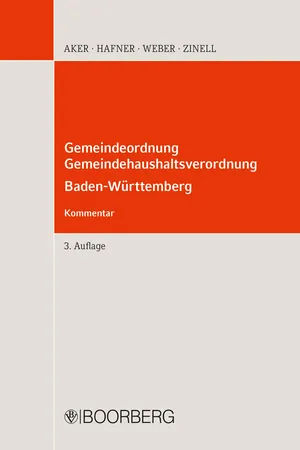 Gemeindeordnung  Gemeindehaushaltsverordnung Baden-Württemberg