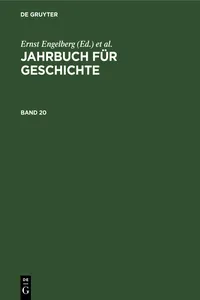 Jahrbuch für Geschichte. Band 20_cover